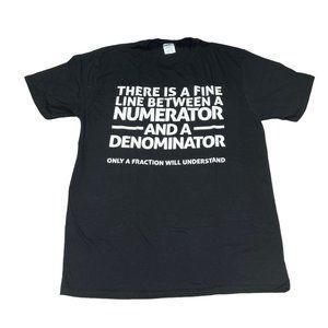 Port & Company Shirt Unisex Medium Black White Math Humor Short Sleeve Crewneck